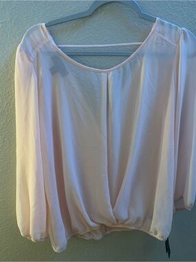 BCX Light Pink Flowing Chiffon Blouse
